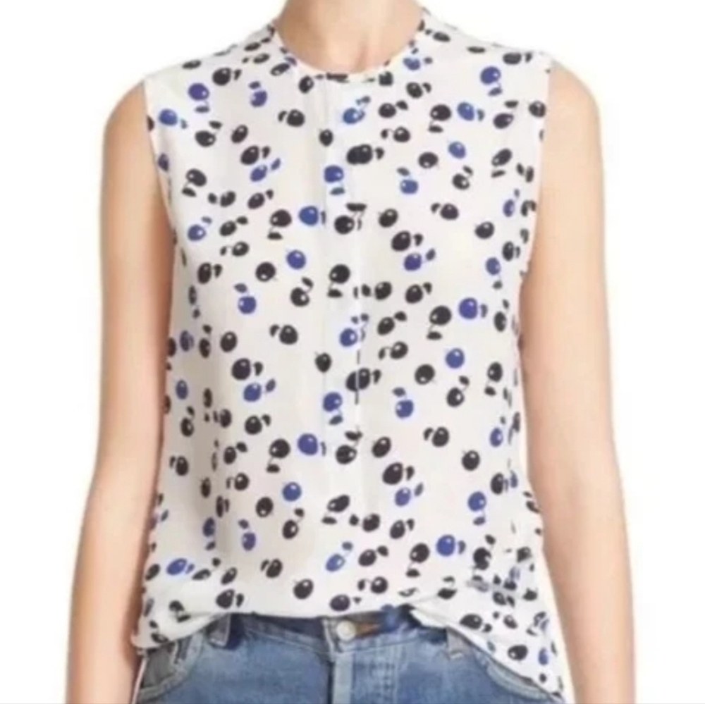 Equipment Femme Cherry Print Silk Top